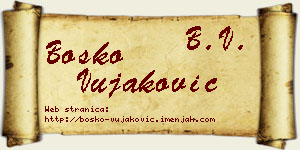 Boško Vujaković vizit kartica